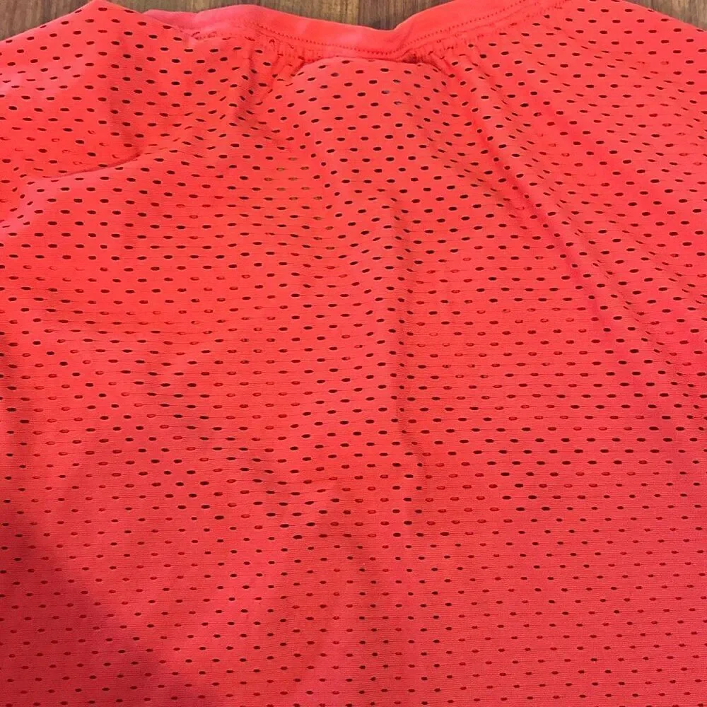 Nike Pro Dri-fit red short sleeve fit top athletic top with mesh inserts and bac